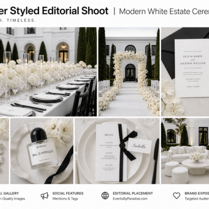 September Styled Shoot: Modern White Estate Ceremony